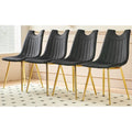 Sedie da pranzo senza braccioli Gold+Black 23.22 con eleganti gambe dorate (set da 4)