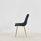 Sedie da pranzo senza braccioli Gold+Black 23.22 con eleganti gambe dorate (set da 4)