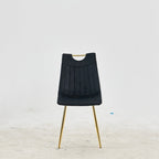 Sedie da pranzo senza braccioli Gold+Black 23.22 con eleganti gambe dorate (set da 4)