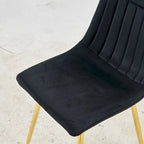 Sedie da pranzo senza braccioli Gold+Black 23.22 con eleganti gambe dorate (set da 4)