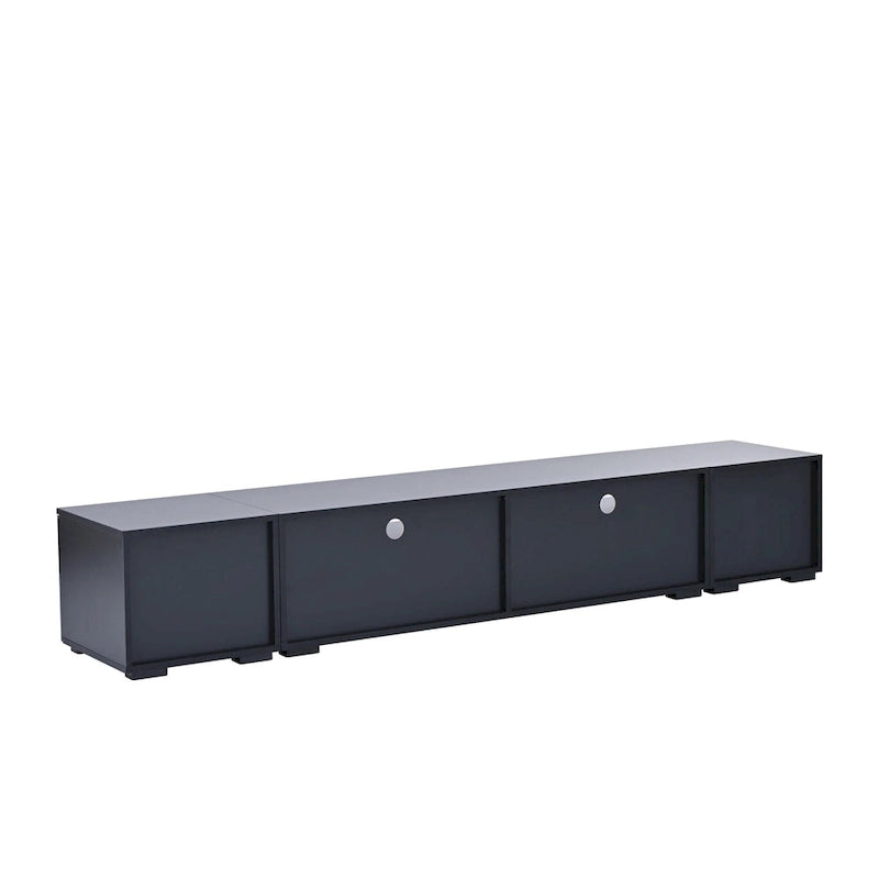 Mobile TV nero da 82,6" con ante a pressione e luci a LED per TV fino a 90"