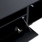 Mobile TV nero da 82,6" con ante a pressione e luci a LED per TV fino a 90"