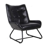 Set di 2 Poltrone Accent Wingback in Similpelle con Altezza di 35,5" e Gambe in Metallo