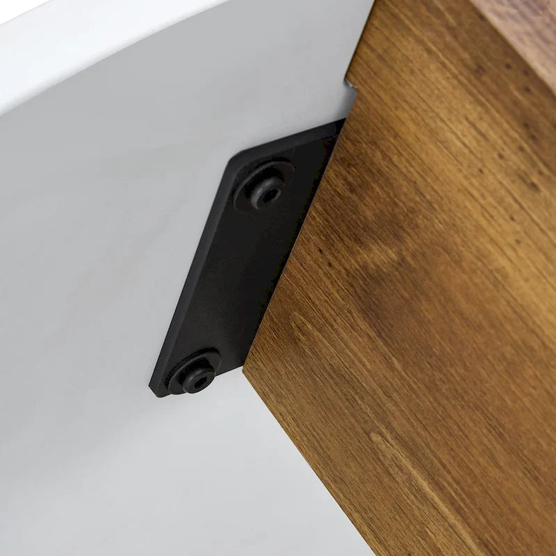 Tavolino da caffè Tavolino rotondo con gambe rettangolari Tavolino centrale in legno per soggiorno