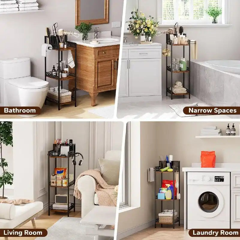 Organizer scaffale bagno a 3 ripiani - 11.42P x 9.85L x 32.68A