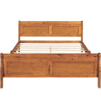 Letto a piattaforma matrimoniale in legno con testiera e supporto a doghe in legno, rovere