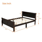 Letto a piattaforma matrimoniale in legno con testiera e supporto a doghe in legno, rovere