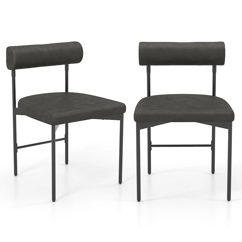 Set di 2 sedie da pranzo laterali da cucina rivestite in similpelle
