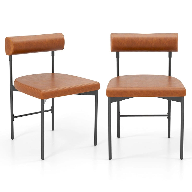 Set di 2 sedie da pranzo laterali da cucina rivestite in similpelle
