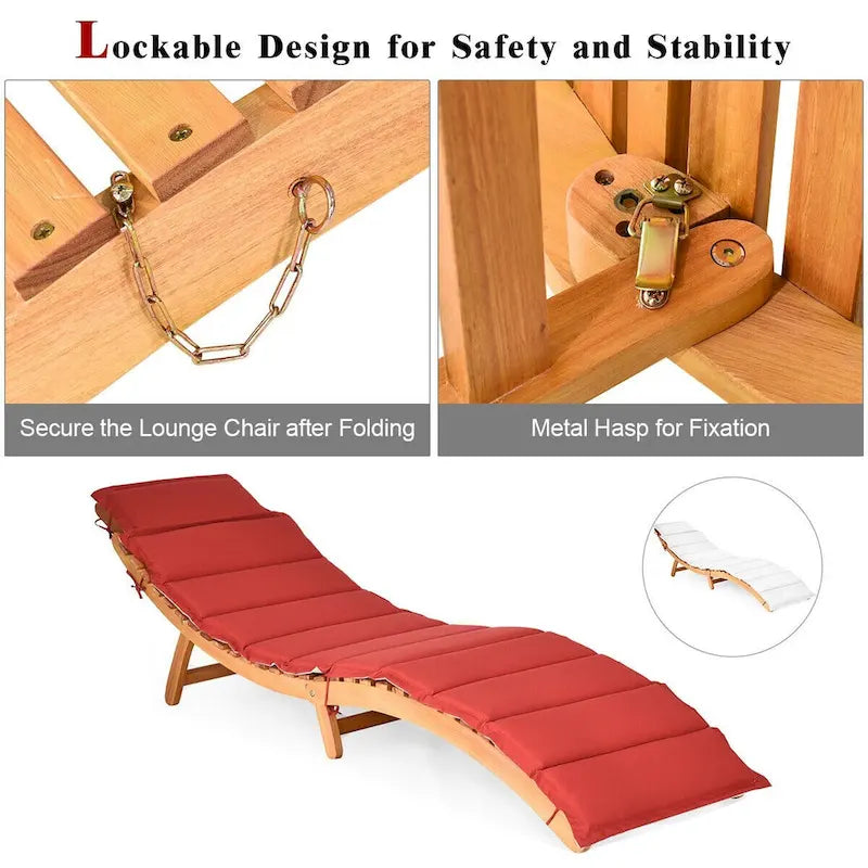 2 sedie a sdraio pieghevoli da esterno in eucalipto – Vedi dettagli