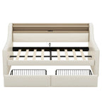 Divano letto imbottito singolo con contenitore e luci LED
