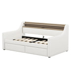 Divano letto imbottito singolo con contenitore e luci LED