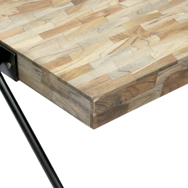 Tavolino da caffè di design moderno fatto a mano da 18,75 con piano in legno e gambe uniche a forma di V