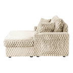 Chaise moderna imbottita con due braccioli e seduta oversize