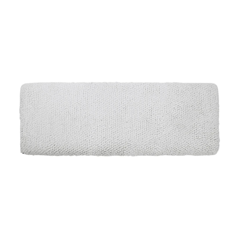 Panca doppia imbottita in bouclé color avorio
