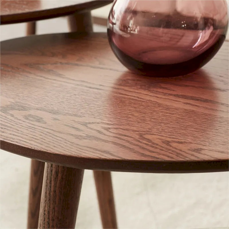 Tavolino da Salotto, Tavolino Basso 100% Top in Legno Massello di Rovere