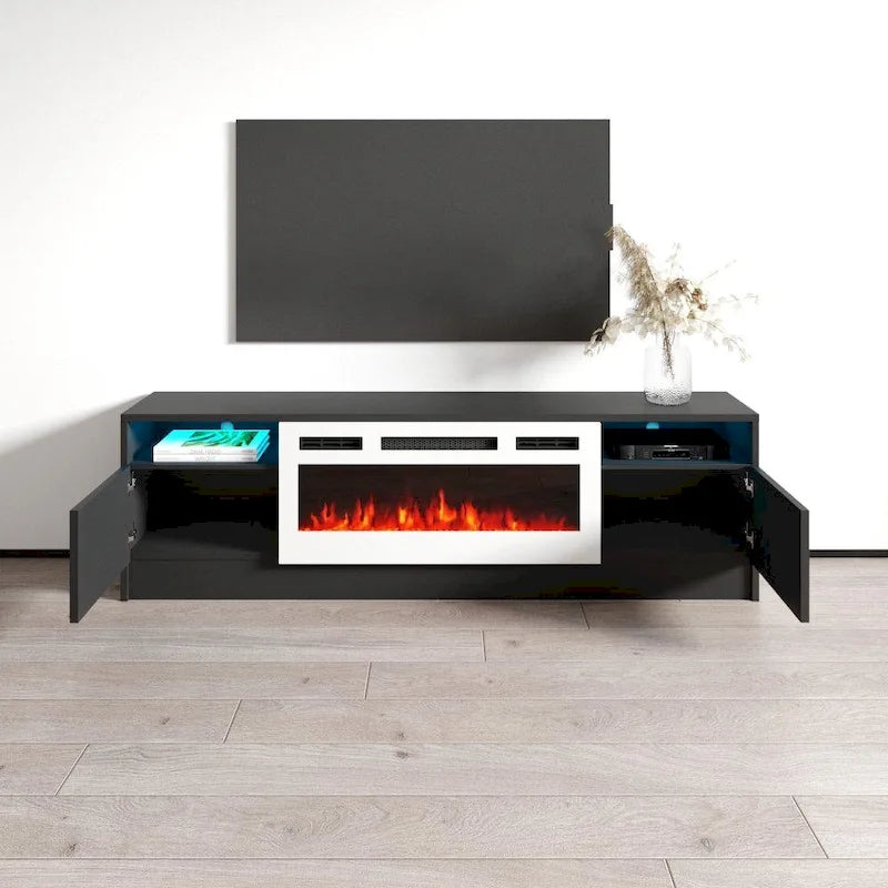 Mobile TV da 63" con camino elettrico