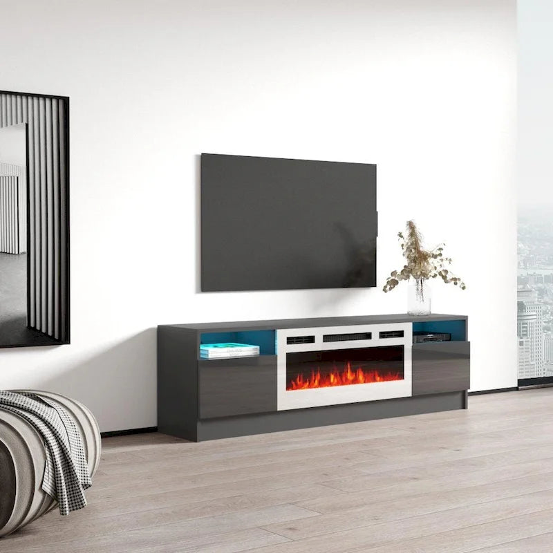 Mobile TV da 63" con camino elettrico
