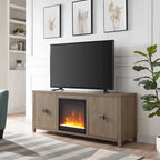 Mobile TV da 58" con inserto camino a cristalli
