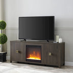 Mobile TV da 58" con inserto camino a cristalli