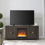 Mobile TV da 58" con inserto camino a cristalli