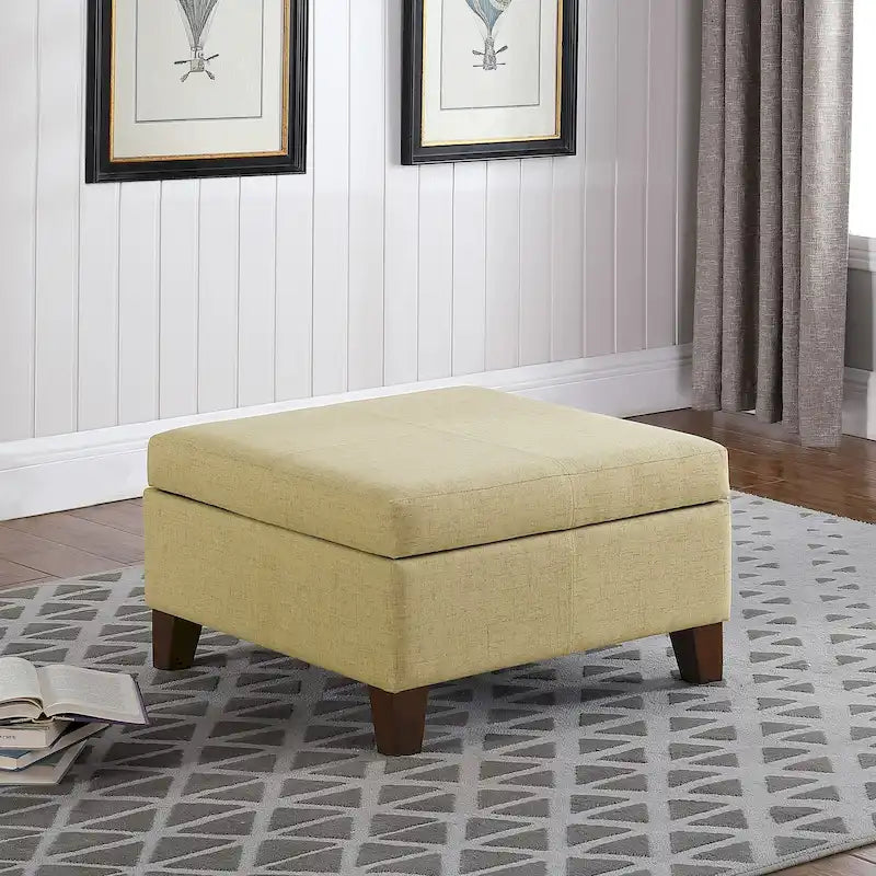Pouf Contenitore Quadrato di Lusso da 71 cm
