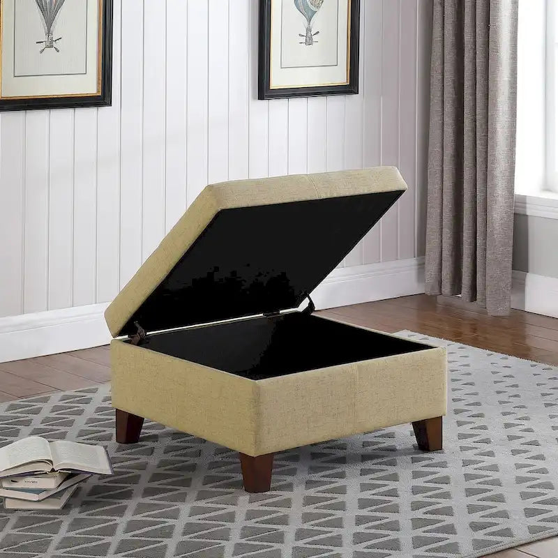 Pouf Contenitore Quadrato di Lusso da 71 cm