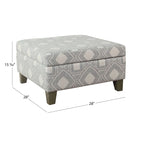 Pouf Contenitore Quadrato di Lusso da 71 cm