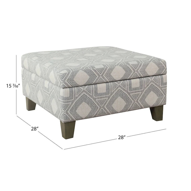 Pouf Contenitore Quadrato di Lusso da 71 cm