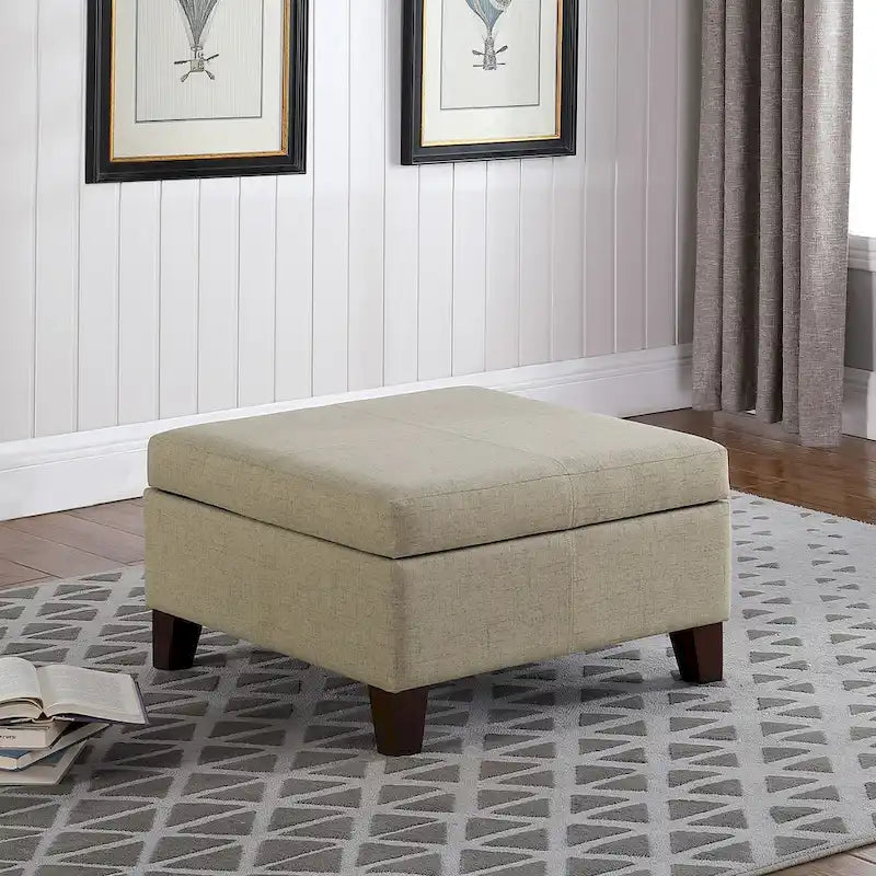 Pouf Contenitore Quadrato di Lusso da 71 cm