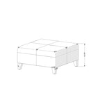 Pouf Contenitore Quadrato di Lusso da 71 cm