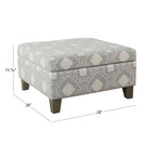 Pouf Contenitore Quadrato di Lusso da 71 cm