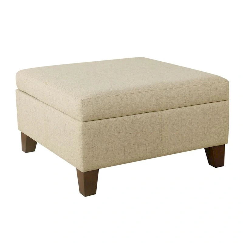 Pouf Contenitore Quadrato di Lusso da 71 cm