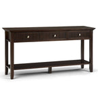 Tavolo da divano/consolle largo transizionale in LEGNO MASSELLO Normandy da 60 pollici - 60 x 16 x 30