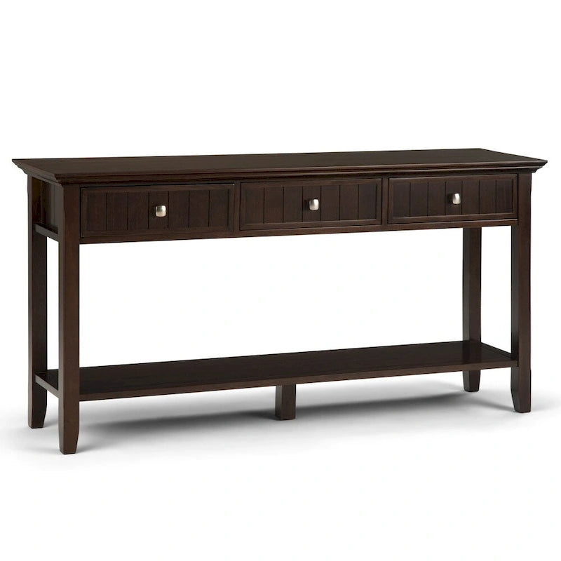 Tavolo da divano/consolle largo transizionale in LEGNO MASSELLO Normandy da 60 pollici - 60 x 16 x 30