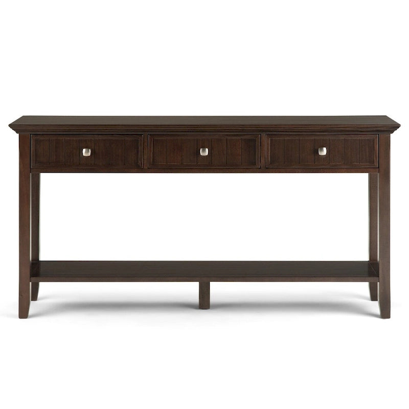 Tavolo da divano/consolle largo transizionale in LEGNO MASSELLO Normandy da 60 pollici - 60 x 16 x 30