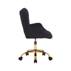 Sedia da Ufficio Girevole, Tessuto Teddy, Gambe Cromate Oro