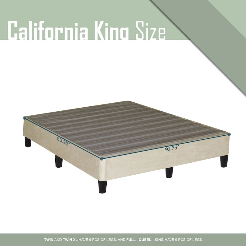 13 Base letto a piattaforma con gambe per materasso, Beige