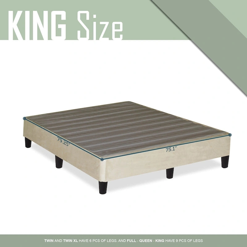 13 Base letto a piattaforma con gambe per materasso, Beige