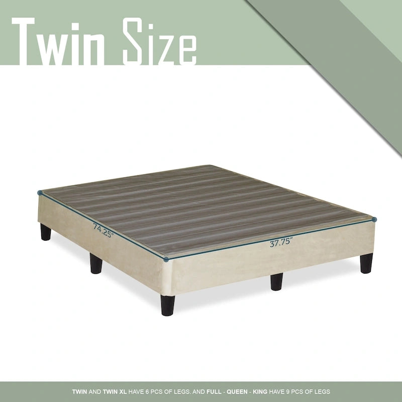 13 Base letto a piattaforma con gambe per materasso, Beige