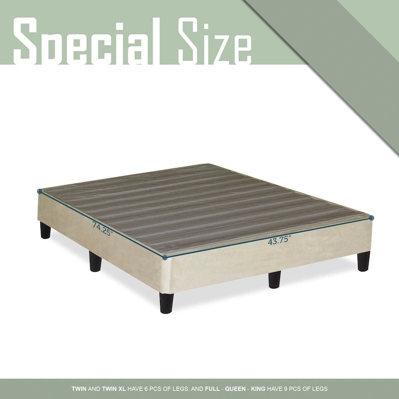 13 Base letto a piattaforma con gambe per materasso, Beige