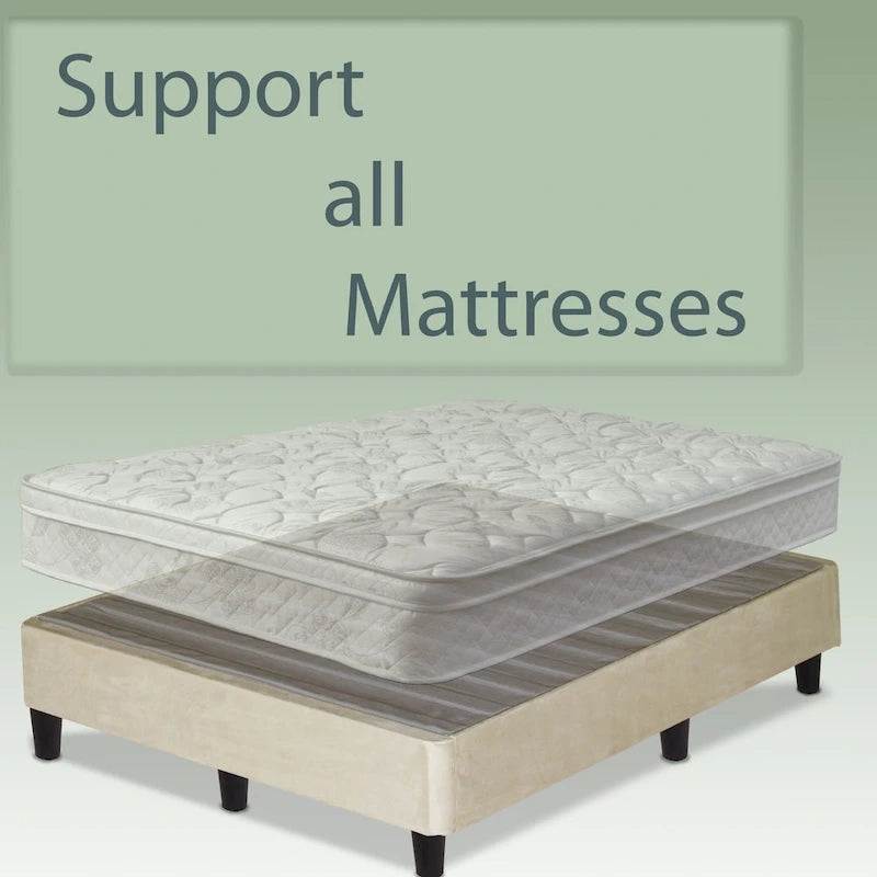13 Base letto a piattaforma con gambe per materasso, Beige