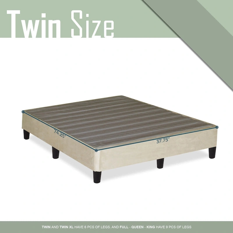 13 Base letto a piattaforma con gambe per materasso, Beige