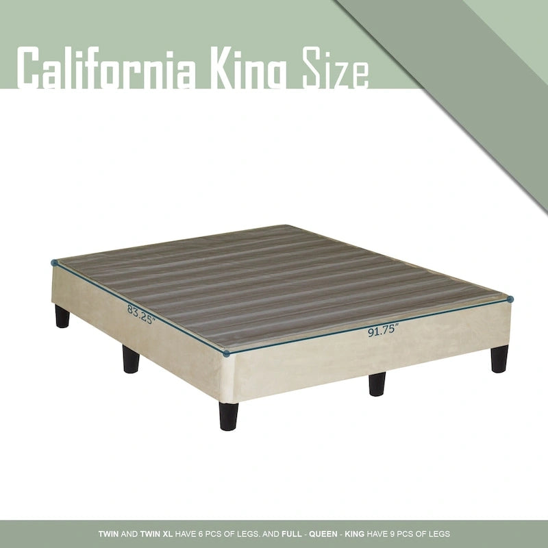13 Base letto a piattaforma con gambe per materasso, Beige