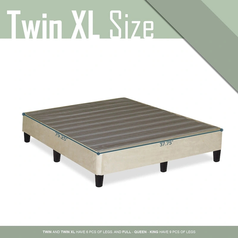 13 Base letto a piattaforma con gambe per materasso, Beige
