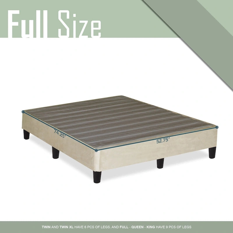 13 Base letto a piattaforma con gambe per materasso, Beige