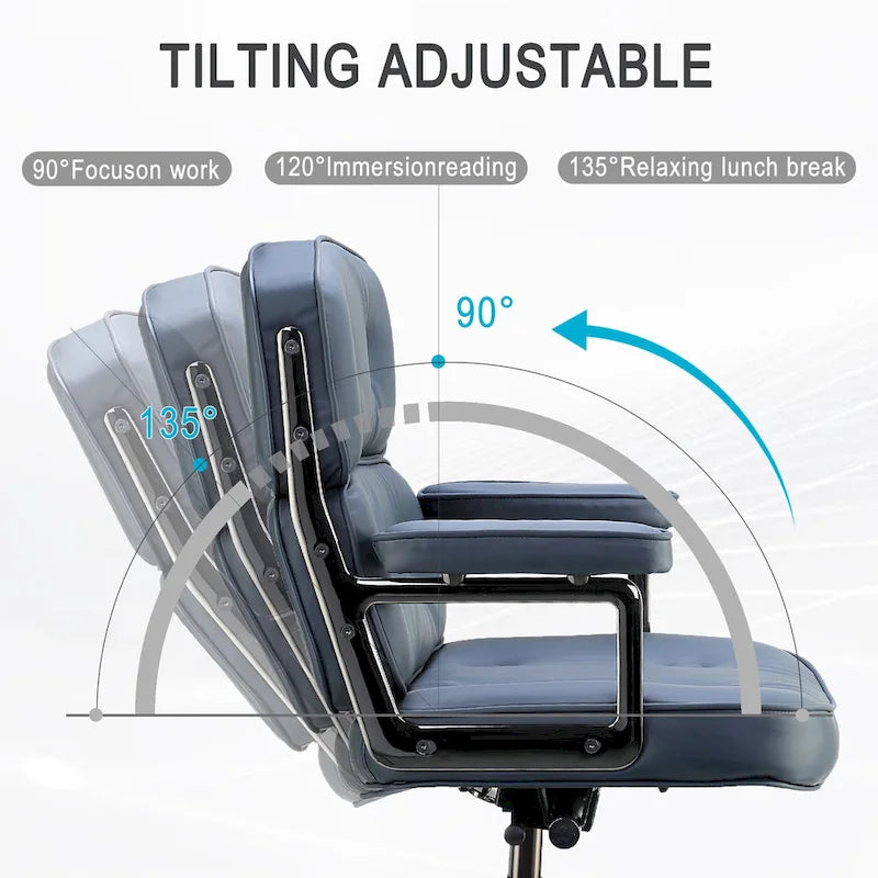 Sedia da ufficio ergonomica in pelle con altezza dello schienale regolabile Lobby Lumbar Support