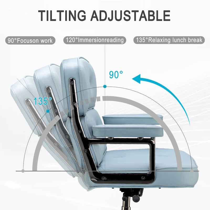 Sedia da ufficio ergonomica in pelle con altezza dello schienale regolabile Lobby Lumbar Support