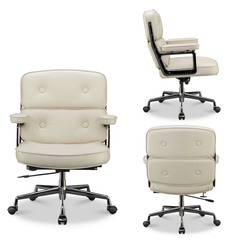 Sedia da ufficio ergonomica in pelle con altezza dello schienale regolabile Lobby Lumbar Support