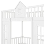Letto a castello Twin-Over-Twin con tavolo convertibile, il letto a castello si trasforma in letto superiore e scrivania inferiore - Grigio